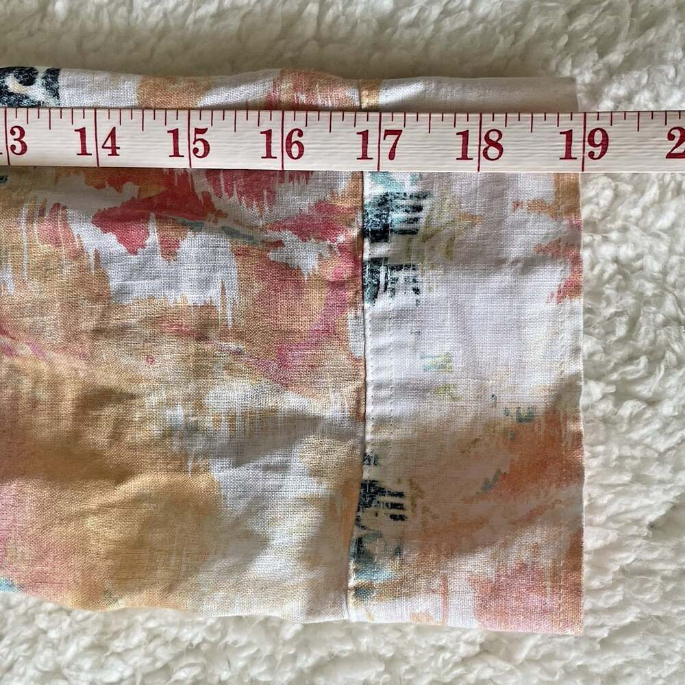 Chicos 1 Womens 8/M Linen Watercolor Art Button Shirt 3/4 Sleeve Resort Coastal - Picture 10 of 16